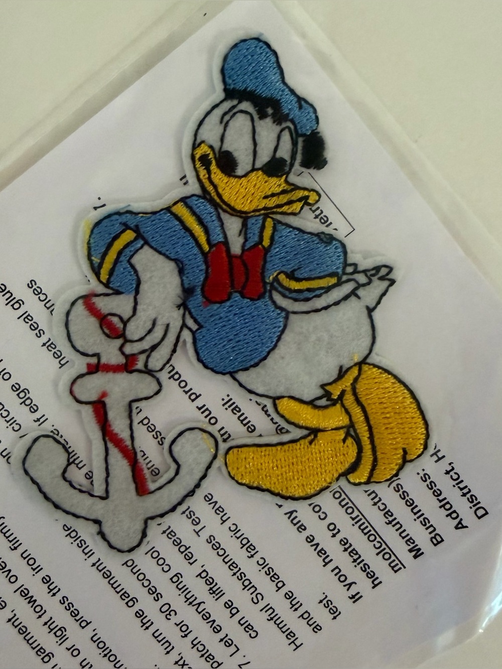 Donald Duck Embroidered Patch - Blue, Yellow, Red